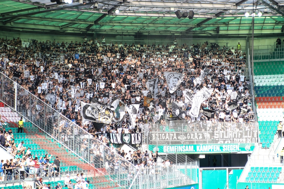 Rapid Wien - Sturm Graz
Oesterreichische Fussball Bundesliga, 31. Runde, SK Rapid Wien - SK Sturm Graz, Weststadion Wien, 28.05.2023. 

Foto zeigt Fans von Sturm
