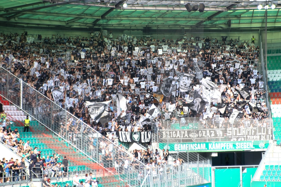 Rapid Wien - Sturm Graz
Oesterreichische Fussball Bundesliga, 31. Runde, SK Rapid Wien - SK Sturm Graz, Weststadion Wien, 28.05.2023. 

Foto zeigt Fans von Sturm
