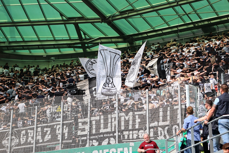 Rapid Wien - Sturm Graz
Oesterreichische Fussball Bundesliga, 31. Runde, SK Rapid Wien - SK Sturm Graz, Weststadion Wien, 28.05.2023. 

Foto zeigt Fans von Sturm
