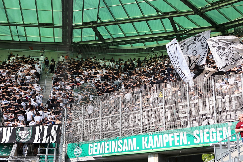 Rapid Wien - Sturm Graz
Oesterreichische Fussball Bundesliga, 31. Runde, SK Rapid Wien - SK Sturm Graz, Weststadion Wien, 28.05.2023. 

Foto zeigt Fans von Sturm
