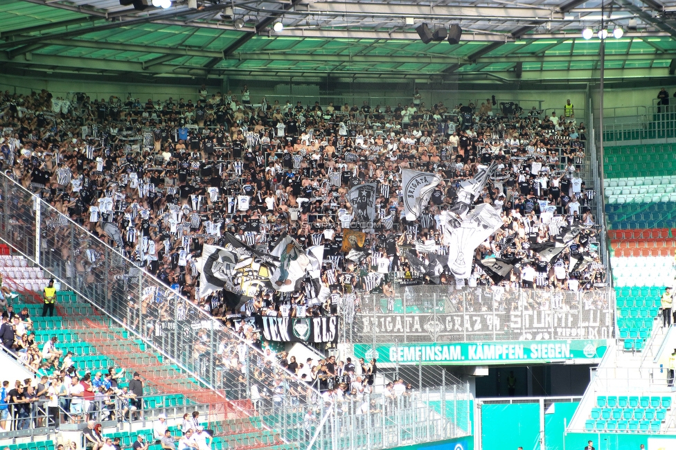 Rapid Wien - Sturm Graz
Oesterreichische Fussball Bundesliga, 31. Runde, SK Rapid Wien - SK Sturm Graz, Weststadion Wien, 28.05.2023. 

Foto zeigt Fans von Sturm
