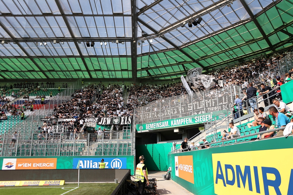 Rapid Wien - Sturm Graz
Oesterreichische Fussball Bundesliga, 31. Runde, SK Rapid Wien - SK Sturm Graz, Weststadion Wien, 28.05.2023. 

Foto zeigt Fans von Sturm
