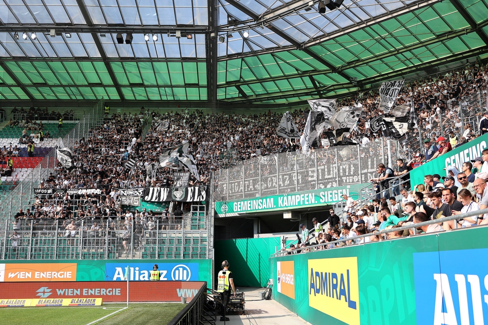 Rapid Wien - Sturm Graz
Oesterreichische Fussball Bundesliga, 31. Runde, SK Rapid Wien - SK Sturm Graz, Weststadion Wien, 28.05.2023. 

Foto zeigt Fans von Sturm
