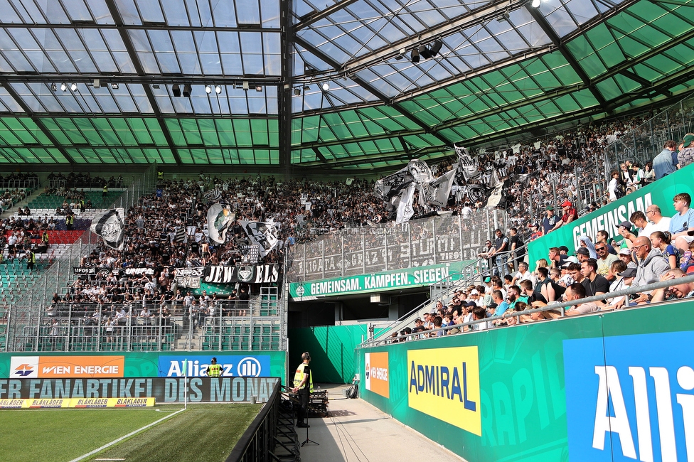 Rapid Wien - Sturm Graz
Oesterreichische Fussball Bundesliga, 31. Runde, SK Rapid Wien - SK Sturm Graz, Weststadion Wien, 28.05.2023. 

Foto zeigt Fans von Sturm
