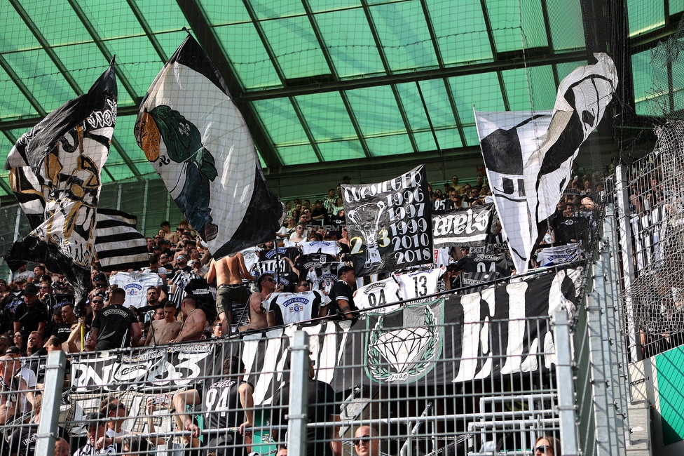 Rapid Wien - Sturm Graz
Oesterreichische Fussball Bundesliga, 31. Runde, SK Rapid Wien - SK Sturm Graz, Weststadion Wien, 28.05.2023. 

Foto zeigt Fans von Sturm
