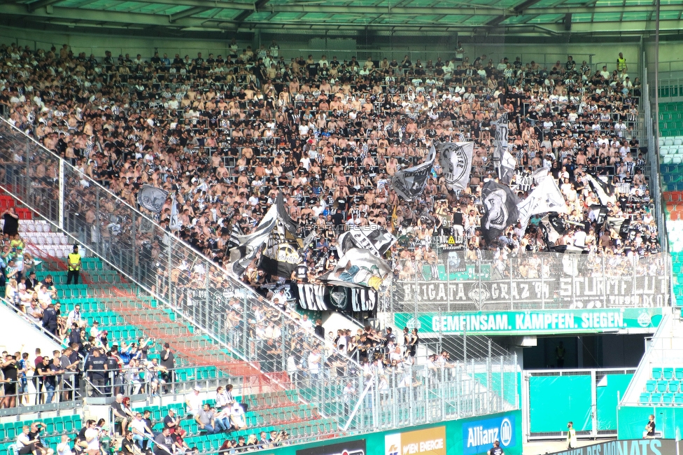 Rapid Wien - Sturm Graz
Oesterreichische Fussball Bundesliga, 31. Runde, SK Rapid Wien - SK Sturm Graz, Weststadion Wien, 28.05.2023. 

Foto zeigt Fans von Sturm
