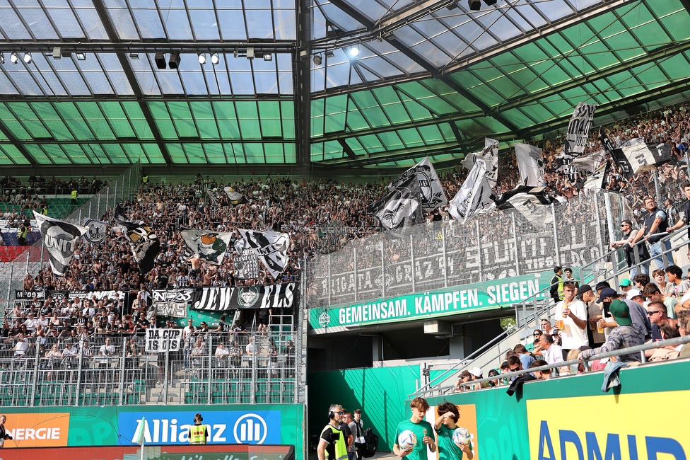 Rapid Wien - Sturm Graz
Oesterreichische Fussball Bundesliga, 31. Runde, SK Rapid Wien - SK Sturm Graz, Weststadion Wien, 28.05.2023. 

Foto zeigt Fans von Sturm
