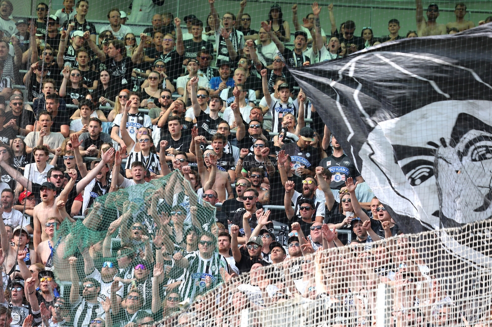 Rapid Wien - Sturm Graz
Oesterreichische Fussball Bundesliga, 31. Runde, SK Rapid Wien - SK Sturm Graz, Weststadion Wien, 28.05.2023. 

Foto zeigt Fans von Sturm
