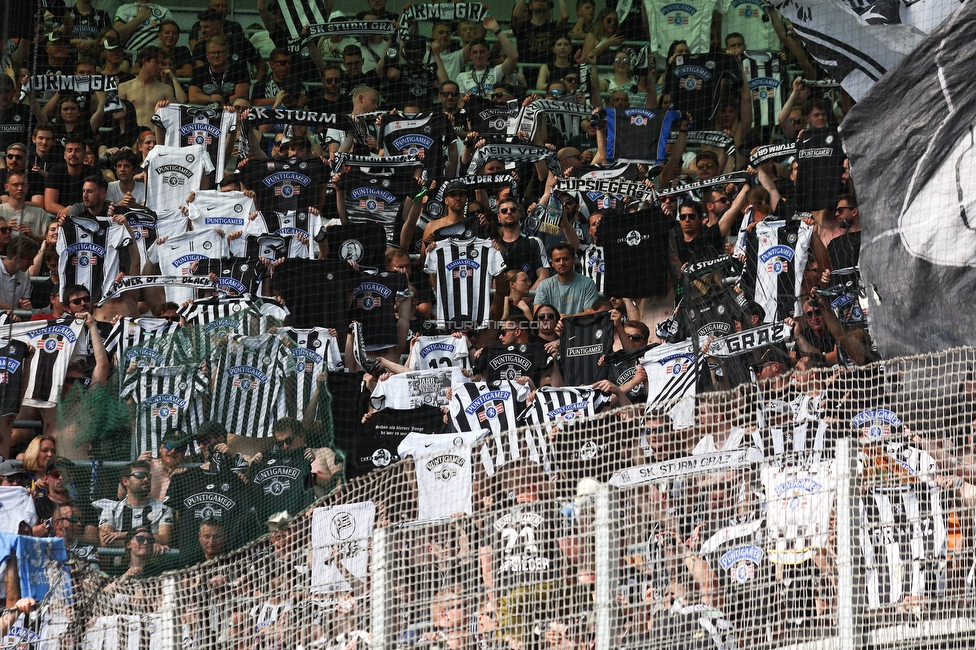 Rapid Wien - Sturm Graz
Oesterreichische Fussball Bundesliga, 31. Runde, SK Rapid Wien - SK Sturm Graz, Weststadion Wien, 28.05.2023. 

Foto zeigt Fans von Sturm
