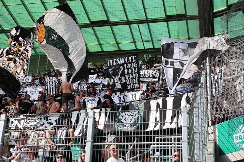 Rapid Wien - Sturm Graz
Oesterreichische Fussball Bundesliga, 31. Runde, SK Rapid Wien - SK Sturm Graz, Weststadion Wien, 28.05.2023. 

Foto zeigt Fans von Sturm
