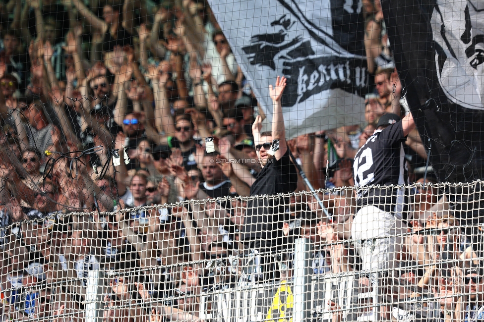 Rapid Wien - Sturm Graz
Oesterreichische Fussball Bundesliga, 31. Runde, SK Rapid Wien - SK Sturm Graz, Weststadion Wien, 28.05.2023. 

Foto zeigt Fans von Sturm
