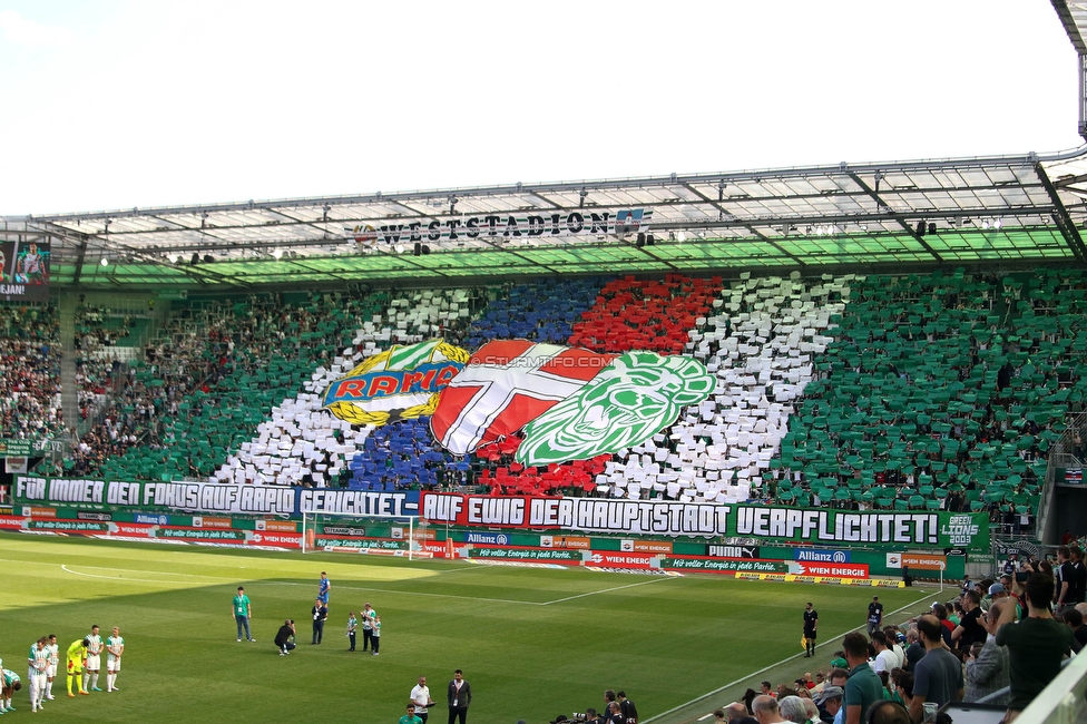 Rapid Wien - Sturm Graz
Oesterreichische Fussball Bundesliga, 31. Runde, SK Rapid Wien - SK Sturm Graz, Weststadion Wien, 28.05.2023. 

Foto zeigt Fans von Rapid mit einer Choreografie
