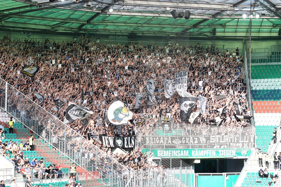 Rapid Wien - Sturm Graz
Oesterreichische Fussball Bundesliga, 31. Runde, SK Rapid Wien - SK Sturm Graz, Weststadion Wien, 28.05.2023. 

Foto zeigt Fans von Sturm
