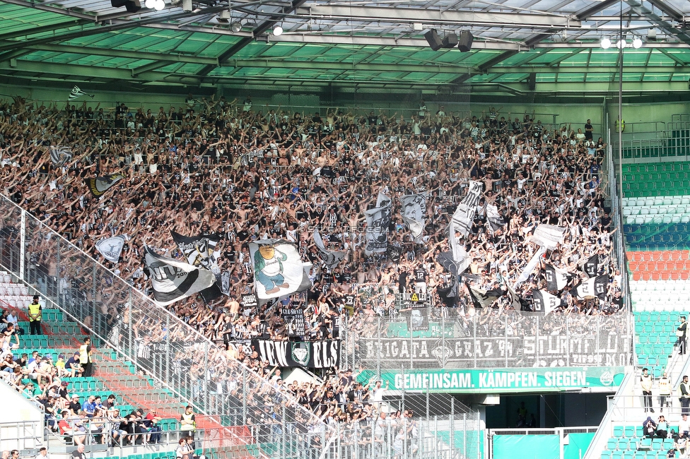 Rapid Wien - Sturm Graz
Oesterreichische Fussball Bundesliga, 31. Runde, SK Rapid Wien - SK Sturm Graz, Weststadion Wien, 28.05.2023. 

Foto zeigt Fans von Sturm
