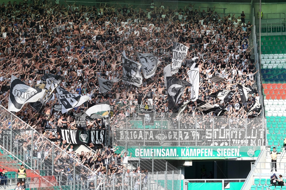 Rapid Wien - Sturm Graz
Oesterreichische Fussball Bundesliga, 31. Runde, SK Rapid Wien - SK Sturm Graz, Weststadion Wien, 28.05.2023. 

Foto zeigt Fans von Sturm
