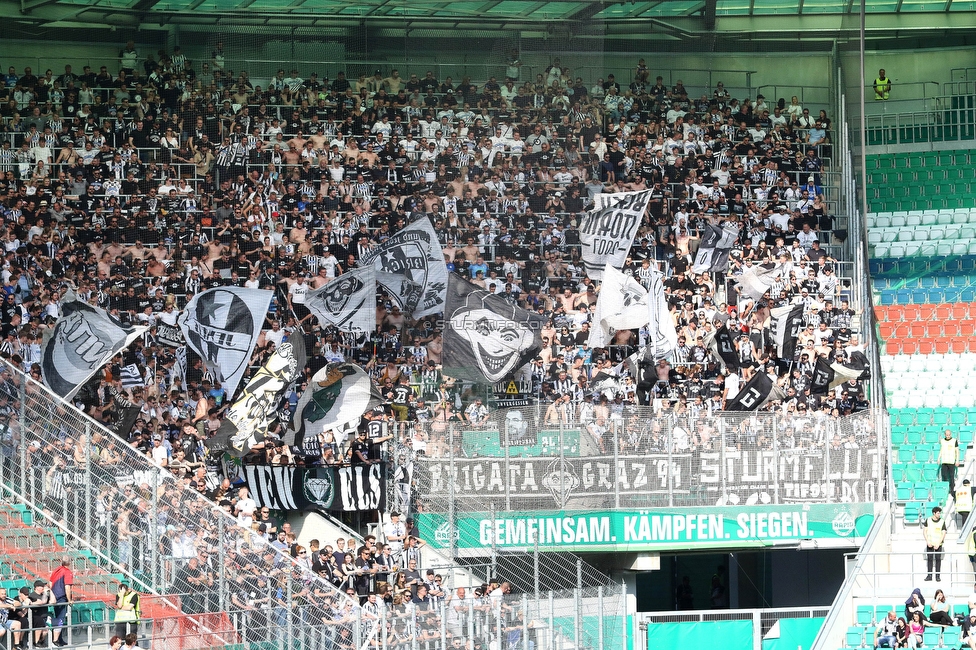 Rapid Wien - Sturm Graz
Oesterreichische Fussball Bundesliga, 31. Runde, SK Rapid Wien - SK Sturm Graz, Weststadion Wien, 28.05.2023. 

Foto zeigt Fans von Sturm
