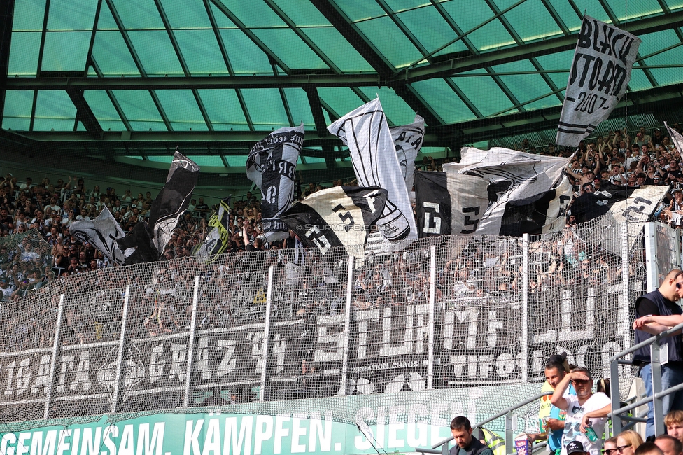 Rapid Wien - Sturm Graz
Oesterreichische Fussball Bundesliga, 31. Runde, SK Rapid Wien - SK Sturm Graz, Weststadion Wien, 28.05.2023. 

Foto zeigt Fans von Sturm
