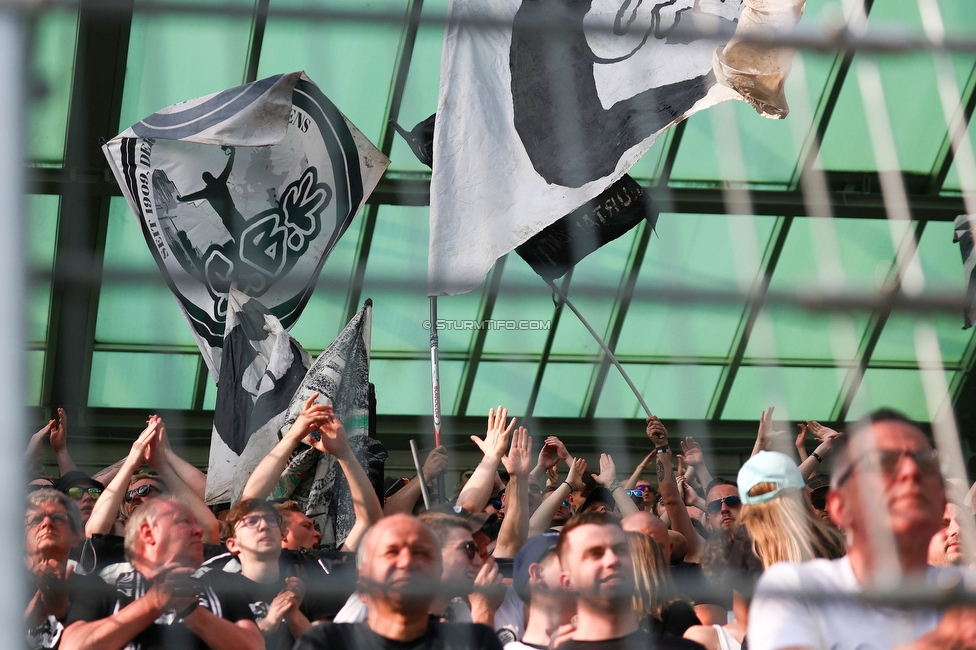 Rapid Wien - Sturm Graz
Oesterreichische Fussball Bundesliga, 31. Runde, SK Rapid Wien - SK Sturm Graz, Weststadion Wien, 28.05.2023. 

Foto zeigt Fans von Sturm
