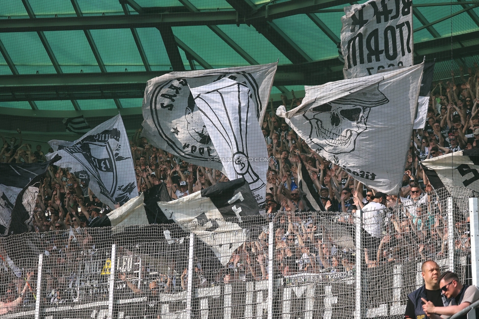 Rapid Wien - Sturm Graz
Oesterreichische Fussball Bundesliga, 31. Runde, SK Rapid Wien - SK Sturm Graz, Weststadion Wien, 28.05.2023. 

Foto zeigt Fans von Sturm
