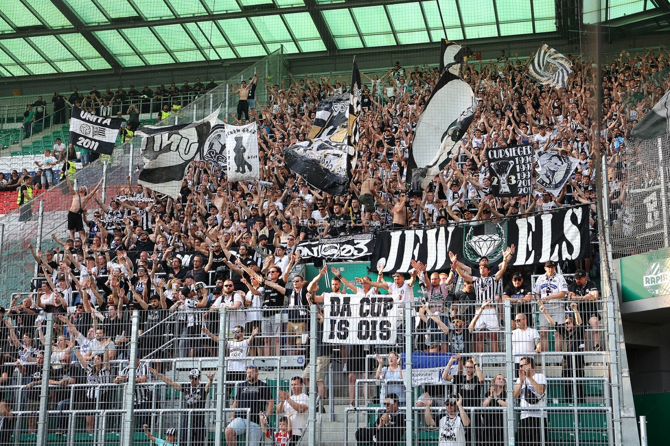 Rapid Wien - Sturm Graz
Oesterreichische Fussball Bundesliga, 31. Runde, SK Rapid Wien - SK Sturm Graz, Weststadion Wien, 28.05.2023. 

Foto zeigt Fans von Sturm
