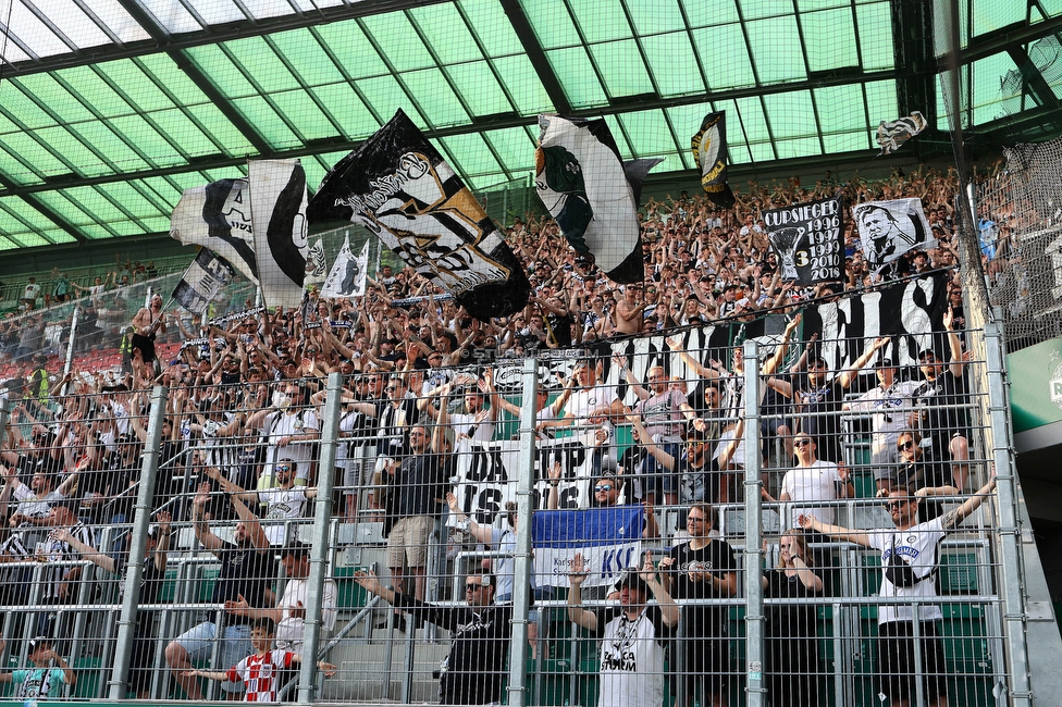 Rapid Wien - Sturm Graz
Oesterreichische Fussball Bundesliga, 31. Runde, SK Rapid Wien - SK Sturm Graz, Weststadion Wien, 28.05.2023. 

Foto zeigt Fans von Sturm
