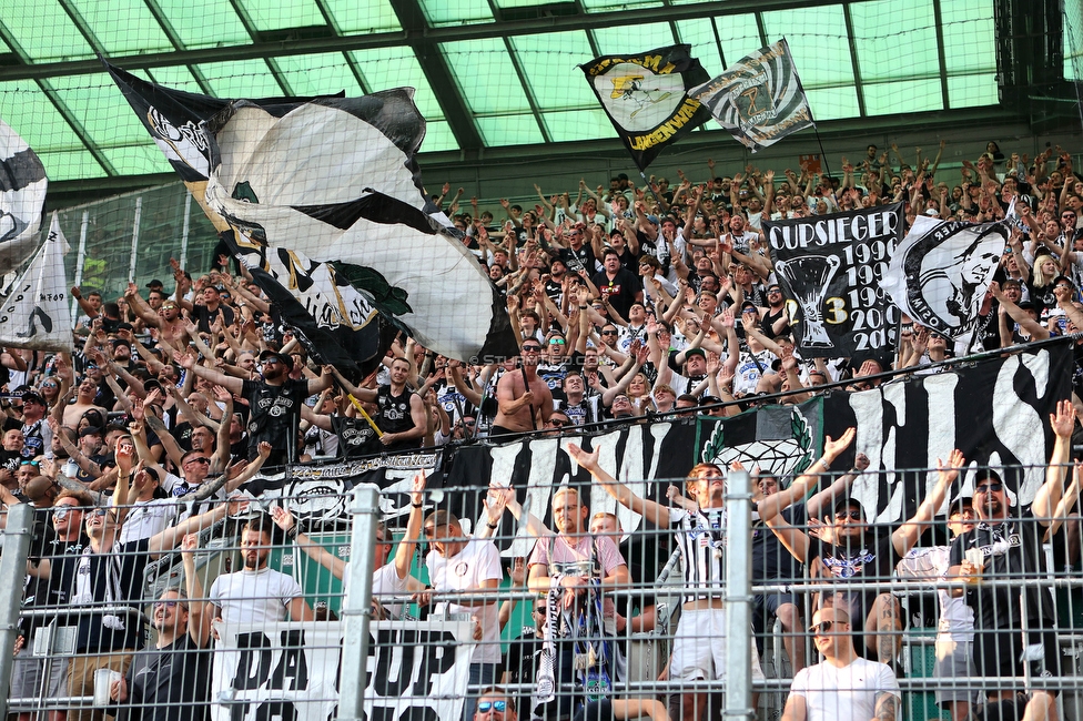 Rapid Wien - Sturm Graz
Oesterreichische Fussball Bundesliga, 31. Runde, SK Rapid Wien - SK Sturm Graz, Weststadion Wien, 28.05.2023. 

Foto zeigt Fans von Sturm
