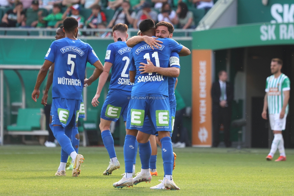 Rapid Wien - Sturm Graz
Oesterreichische Fussball Bundesliga, 31. Runde, SK Rapid Wien - SK Sturm Graz, Weststadion Wien, 28.05.2023. 

Foto zeigt Manprit Sarkaria (Sturm) und Otar Kiteishvili (Sturm)
