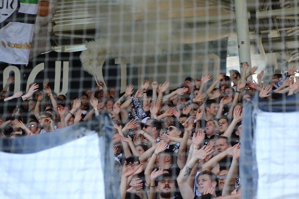 Sturm Graz - LASK
Oesterreichische Fussball Bundesliga, 32. Runde, SK Sturm Graz - LASK, Stadion Liebenau Graz, 03.06.2023. 

Foto zeigt Fans von Sturm mit einer Choreografie
