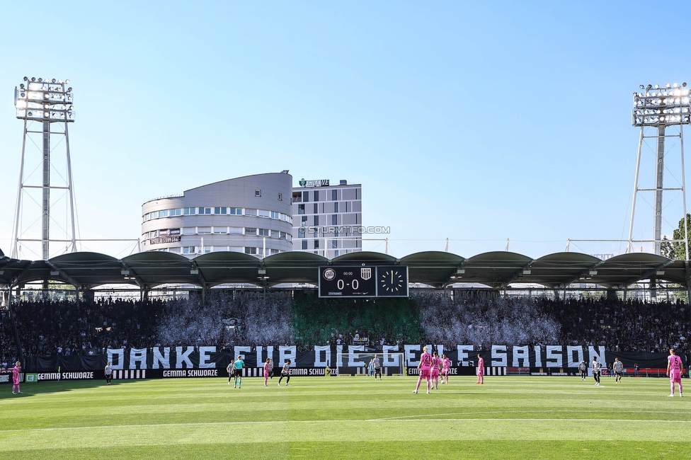 Sturm Graz - LASK
Oesterreichische Fussball Bundesliga, 32. Runde, SK Sturm Graz - LASK, Stadion Liebenau Graz, 03.06.2023. 

Foto zeigt Fans von Sturm mit einer Choreografie
