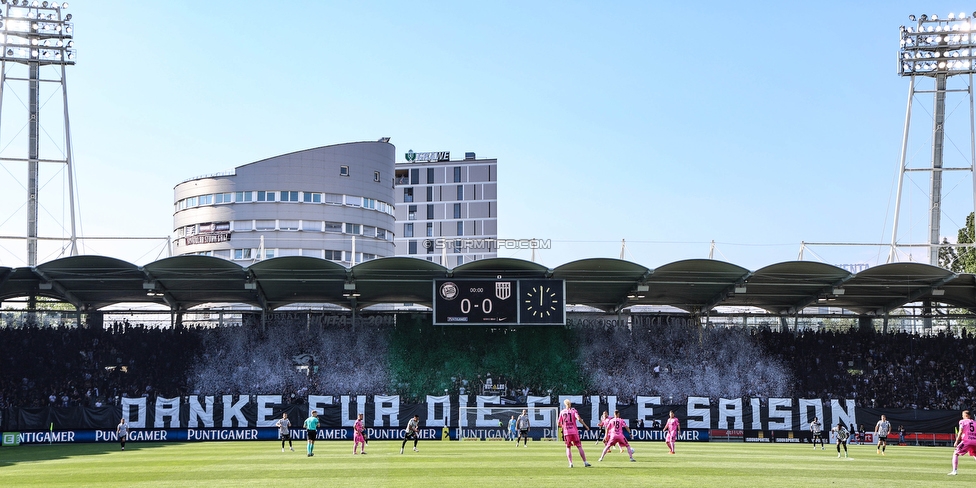 Sturm Graz - LASK
Oesterreichische Fussball Bundesliga, 32. Runde, SK Sturm Graz - LASK, Stadion Liebenau Graz, 03.06.2023. 

Foto zeigt Fans von Sturm mit einer Choreografie
