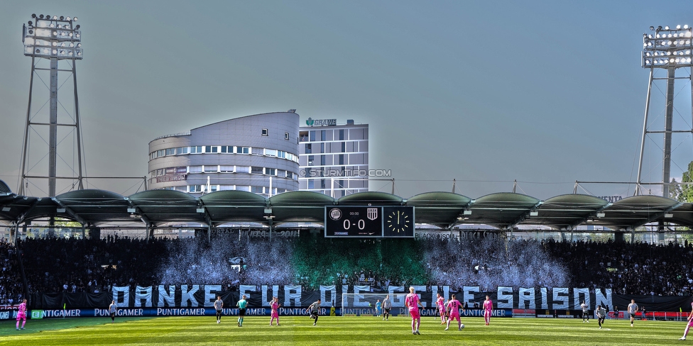 Sturm Graz - LASK
Oesterreichische Fussball Bundesliga, 32. Runde, SK Sturm Graz - LASK, Stadion Liebenau Graz, 03.06.2023. 

Foto zeigt Fans von Sturm mit einer Choreografie
