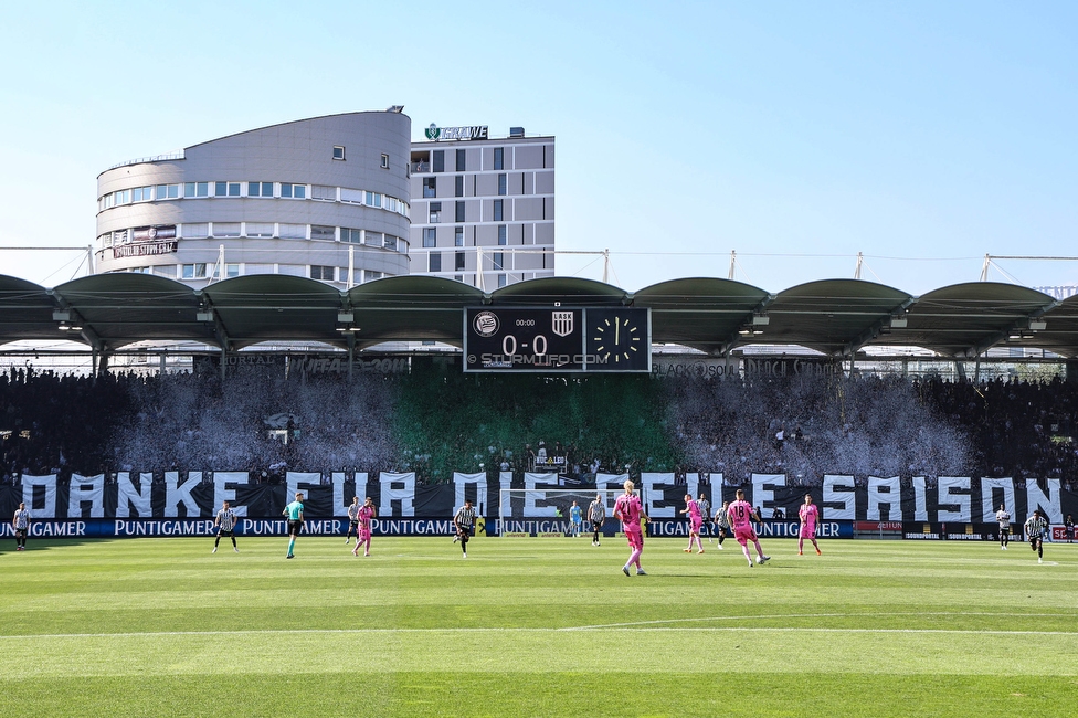 Sturm Graz - LASK
Oesterreichische Fussball Bundesliga, 32. Runde, SK Sturm Graz - LASK, Stadion Liebenau Graz, 03.06.2023. 

Foto zeigt Fans von Sturm mit einer Choreografie
