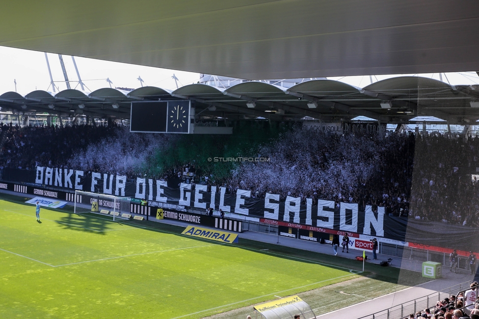 Sturm Graz - LASK
Oesterreichische Fussball Bundesliga, 32. Runde, SK Sturm Graz - LASK, Stadion Liebenau Graz, 03.06.2023. 

Foto zeigt Fans von Sturm mit einer Choreografie
