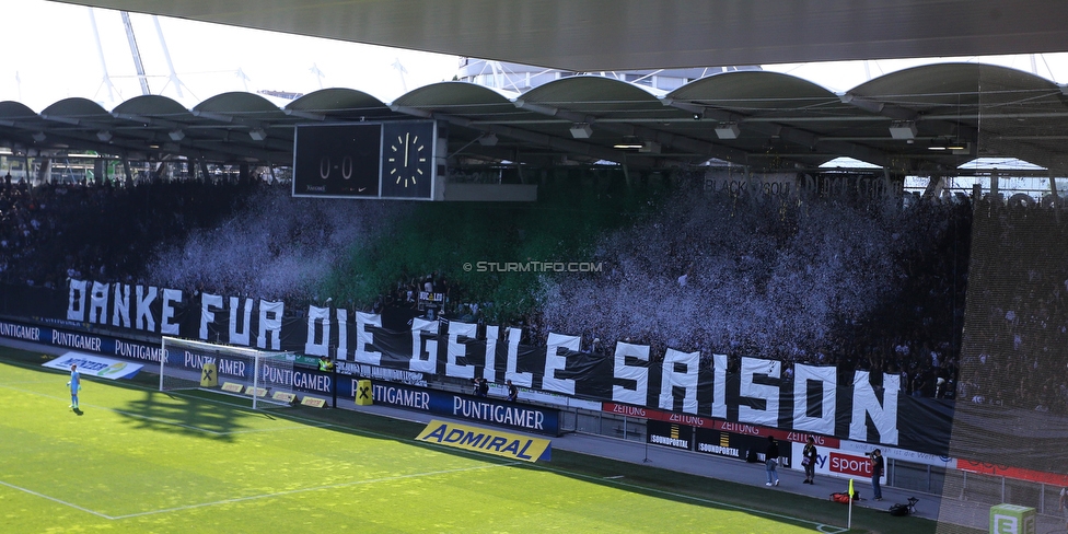 Sturm Graz - LASK
Oesterreichische Fussball Bundesliga, 32. Runde, SK Sturm Graz - LASK, Stadion Liebenau Graz, 03.06.2023. 

Foto zeigt Fans von Sturm mit einer Choreografie
