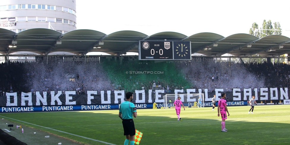 Sturm Graz - LASK
Oesterreichische Fussball Bundesliga, 32. Runde, SK Sturm Graz - LASK, Stadion Liebenau Graz, 03.06.2023. 

Foto zeigt Fans von Sturm mit einer Choreografie
