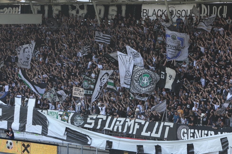 Sturm Graz - LASK
Oesterreichische Fussball Bundesliga, 32. Runde, SK Sturm Graz - LASK, Stadion Liebenau Graz, 03.06.2023. 

Foto zeigt Fans von Sturm
Schlüsselwörter: sturmflut