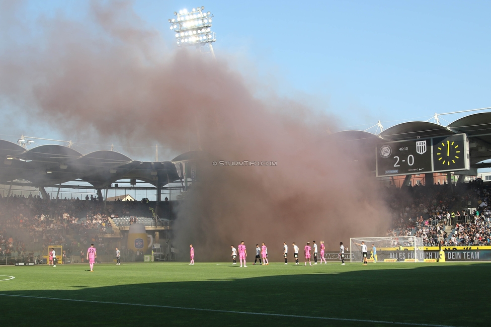 Sturm Graz - LASK
Oesterreichische Fussball Bundesliga, 32. Runde, SK Sturm Graz - LASK, Stadion Liebenau Graz, 03.06.2023. 

Foto zeigt Fans vom LASK
Schlüsselwörter: pyrotechnik