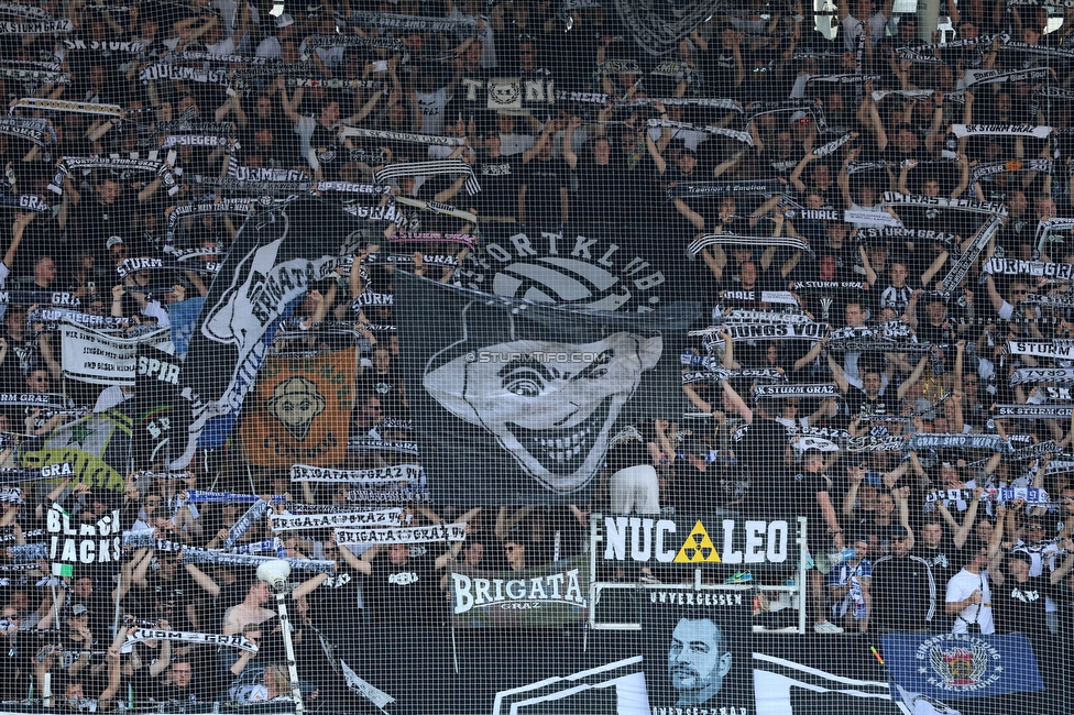 Sturm Graz - LASK
Oesterreichische Fussball Bundesliga, 32. Runde, SK Sturm Graz - LASK, Stadion Liebenau Graz, 03.06.2023. 

Foto zeigt Fans von Sturm
Schlüsselwörter: brigata schals