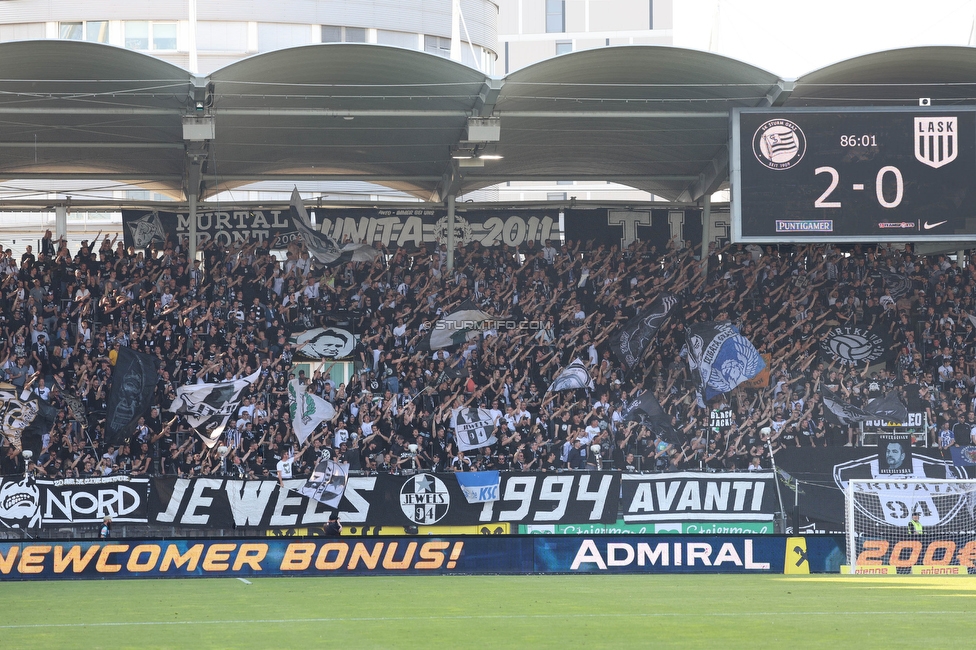 Sturm Graz - LASK
Oesterreichische Fussball Bundesliga, 32. Runde, SK Sturm Graz - LASK, Stadion Liebenau Graz, 03.06.2023. 

Foto zeigt Fans von Sturm
