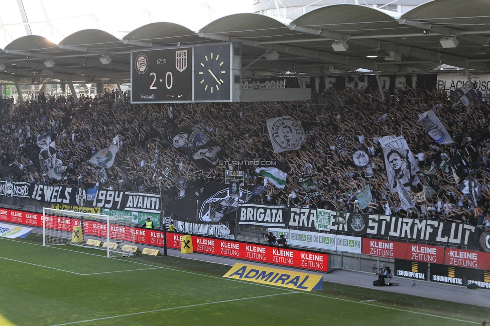 Sturm Graz - LASK
Oesterreichische Fussball Bundesliga, 32. Runde, SK Sturm Graz - LASK, Stadion Liebenau Graz, 03.06.2023. 

Foto zeigt Fans von Sturm
