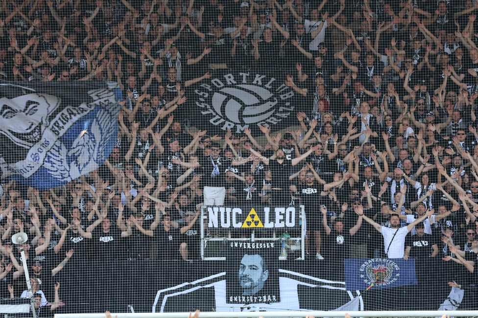 Sturm Graz - LASK
Oesterreichische Fussball Bundesliga, 32. Runde, SK Sturm Graz - LASK, Stadion Liebenau Graz, 03.06.2023. 

Foto zeigt Fans von Sturm
Schlüsselwörter: brigata vorsaenger