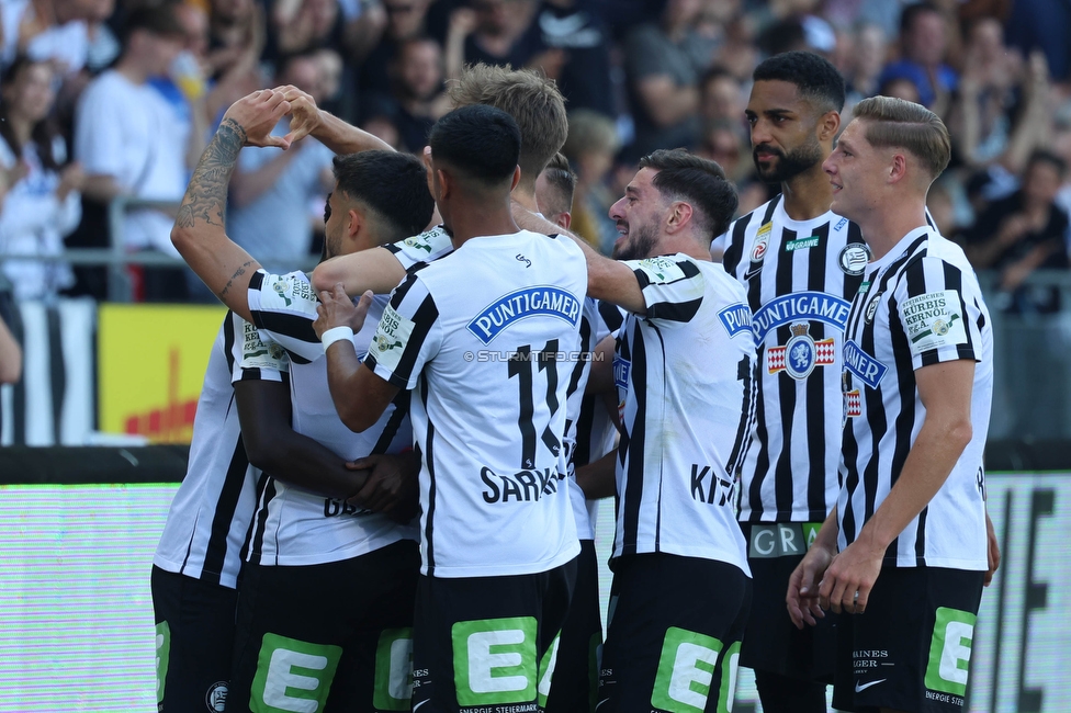 Sturm Graz - LASK
Oesterreichische Fussball Bundesliga, 32. Runde, SK Sturm Graz - LASK, Stadion Liebenau Graz, 03.06.2023. 

Foto zeigt Jusuf Gazibegovic (Sturm)
Schlüsselwörter: torjubel