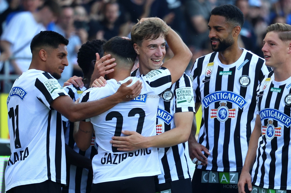 Sturm Graz - LASK
Oesterreichische Fussball Bundesliga, 32. Runde, SK Sturm Graz - LASK, Stadion Liebenau Graz, 03.06.2023. 

Foto zeigt Jusuf Gazibegovic (Sturm) und die Mannschaft von Sturm
Schlüsselwörter: torjubel