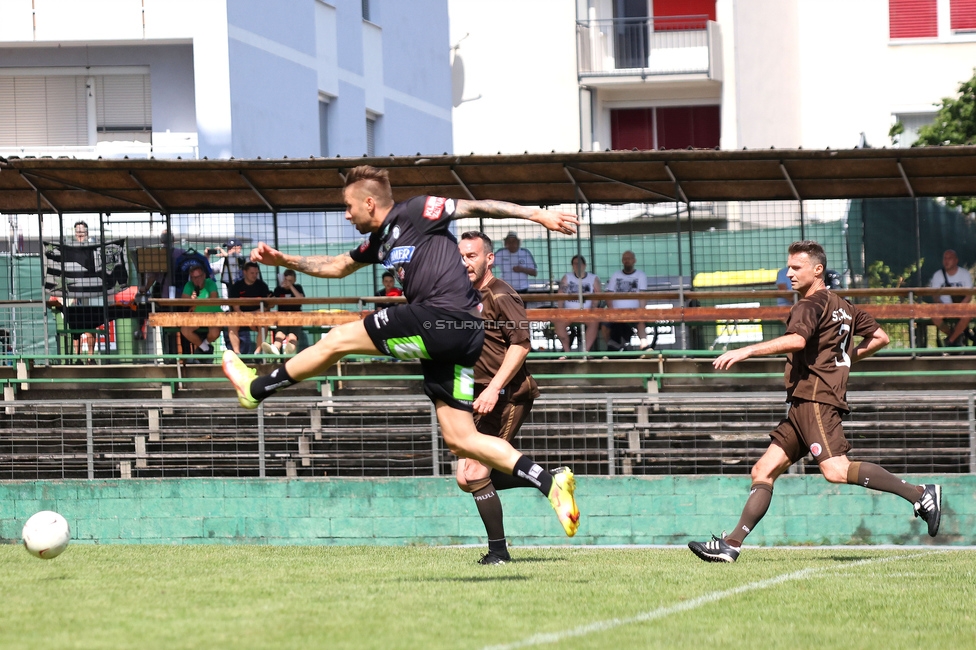 Eroeffnung Gruabn Holztribuene
Eroeffnung Gruabn Holztribuene, Gruabn Graz, 25.06.2023.

Foto zeigt das Legendenspiel zwischen Sturm und St. Pauli
