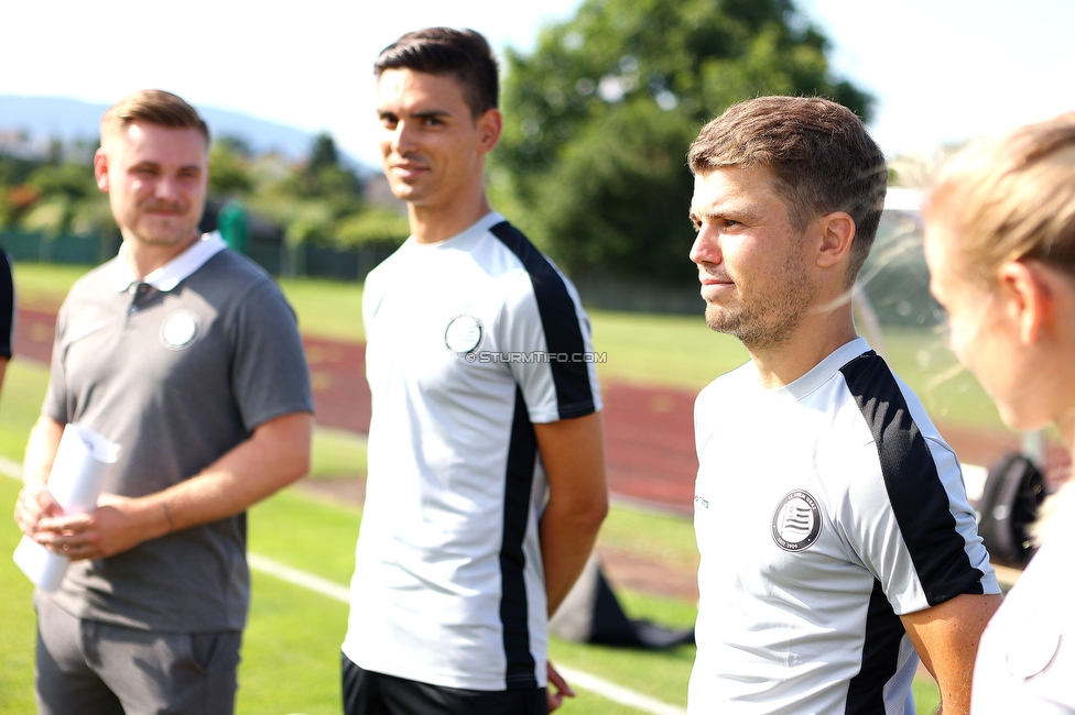 Trainingsauftakt Sturm Graz Damen
OEFB Frauen Bundesliga, Trainingsauftakt SK Sturm Graz Damen, Postplatz Puntigam, 17.07.2023. 

Foto zeigt David Url (Athletiktrainer Sturm Damen)
