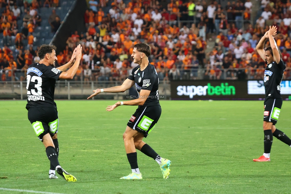 Sturm Graz - Galatasaray Istanbul
Testspiel, SK Sturm Graz - Galatasaray Istanbul, Stadion Liebenau, Graz 18.07.2023. 

Foto zeigt Vesel Demaku (Sturm) und Leon Grgic (Sturm)
