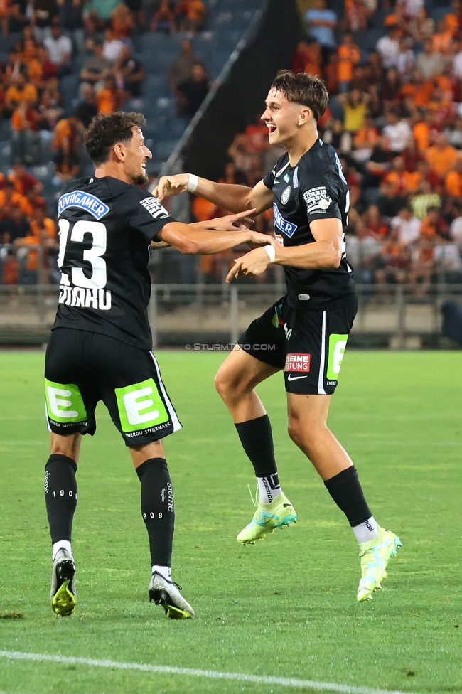 Sturm Graz - Galatasaray Istanbul
Testspiel, SK Sturm Graz - Galatasaray Istanbul, Stadion Liebenau, Graz 18.07.2023. 

Foto zeigt Vesel Demaku (Sturm) und Leon Grgic (Sturm)
