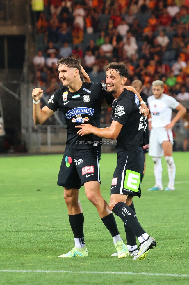 Sturm Graz - Galatasaray Istanbul
Testspiel, SK Sturm Graz - Galatasaray Istanbul, Stadion Liebenau, Graz 18.07.2023. 

Foto zeigt Leon Grgic (Sturm) und Vesel Demaku (Sturm)
