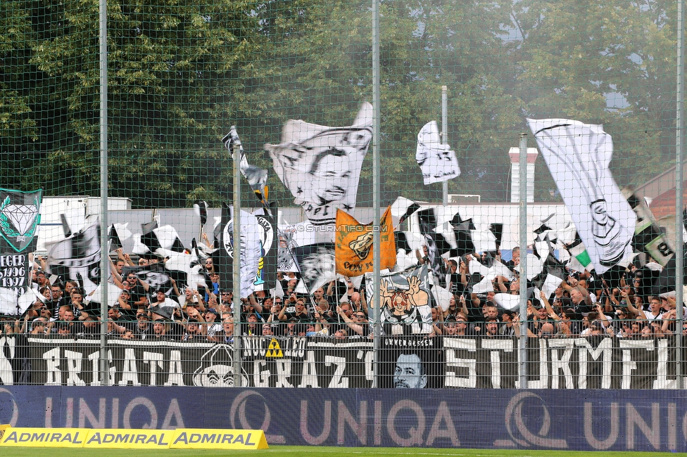 SAK - Sturm Graz
OEFB Cup, 1. Runde, SAK Klagenfurt - SK Sturm Graz, Sportpark Welzenegg, 22.07.2023. 

Foto zeigt Fans von Sturm
