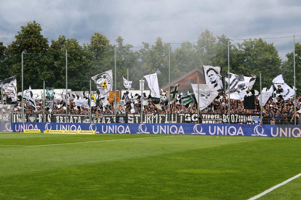 SAK - Sturm Graz
OEFB Cup, 1. Runde, SAK Klagenfurt - SK Sturm Graz, Sportpark Welzenegg, 22.07.2023. 

Foto zeigt Fans von Sturm
